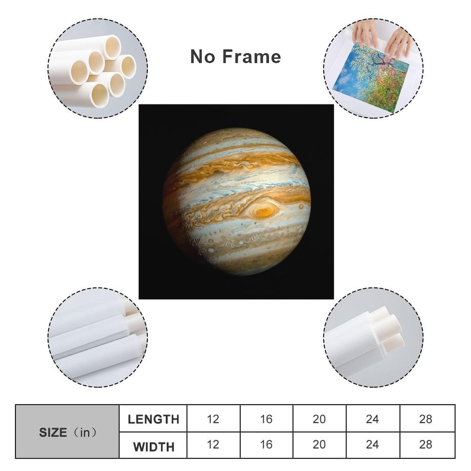 タイトル【木星 jupiter】惑星のフォトアート作品【額縁付き】 Amazon.co.jp: 天文学のポスター木星の惑星北欧のポスター アート