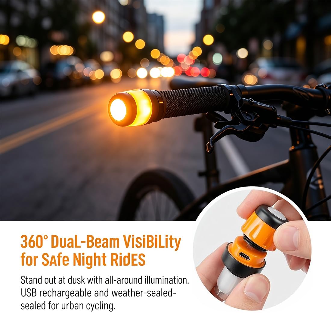 Luce Manubrio Bici Ricaricabile, Frecce Moto e Monopattino Elettrico da Retrofit, Indicatori LED Senza Filo, Kit Indicatori Direzione Impermeabili per Bicicletta Universali
