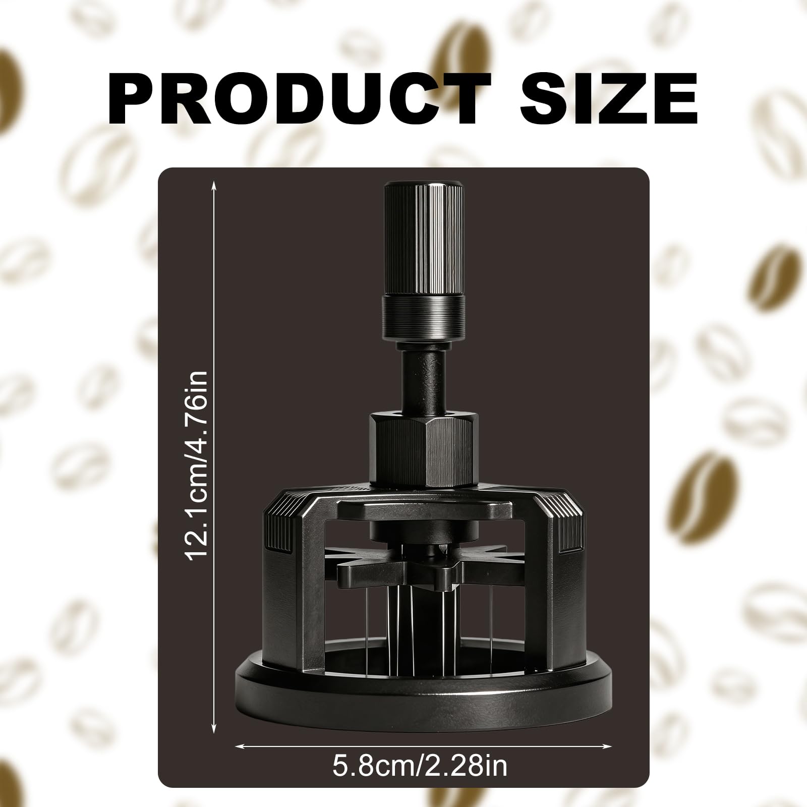 Aguja de espresso, WDT Tools 58 mm, herramienta de distribución de espresso con 10 agujas para barista, altura de aguja ajustable, dispensador de café magnético giratorio para una extracción uniforme