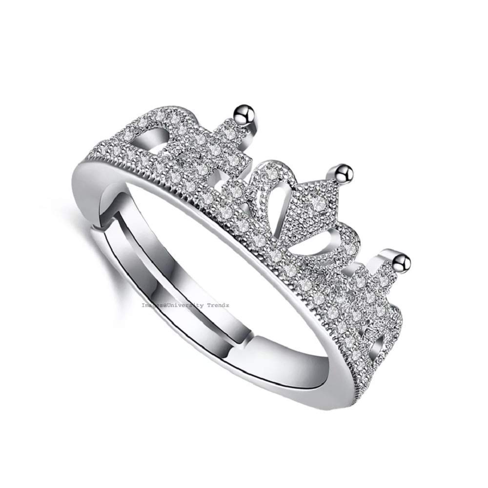 University Trendz Copper Queen Crown Pattern Adjustable Ring for Women and Girls (Silver) (B093BXHGDZ) Amazon Price History, Amazon Price Tracker