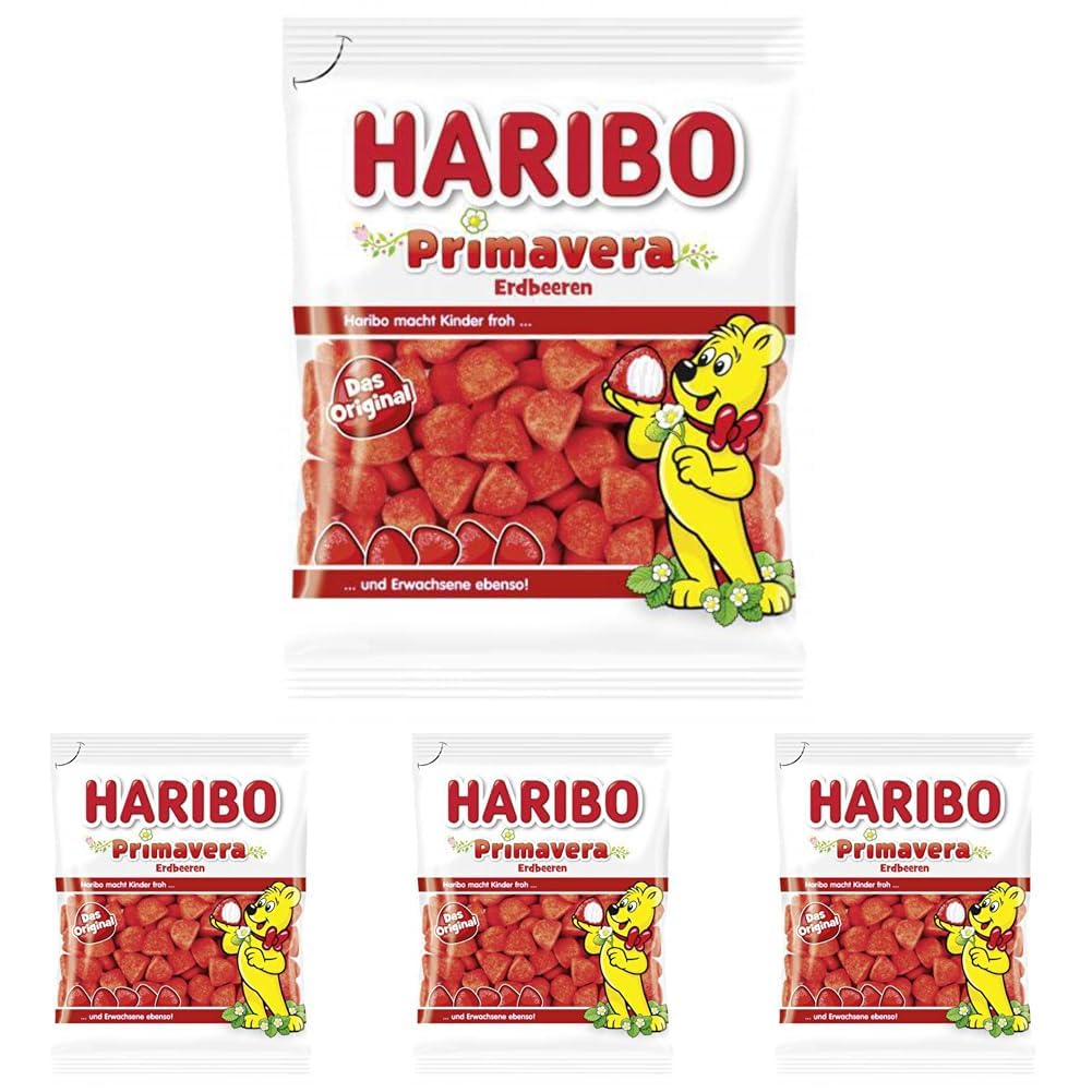 Haribo Primavera, Erdbeeren, 175 g (Packung mit 4)