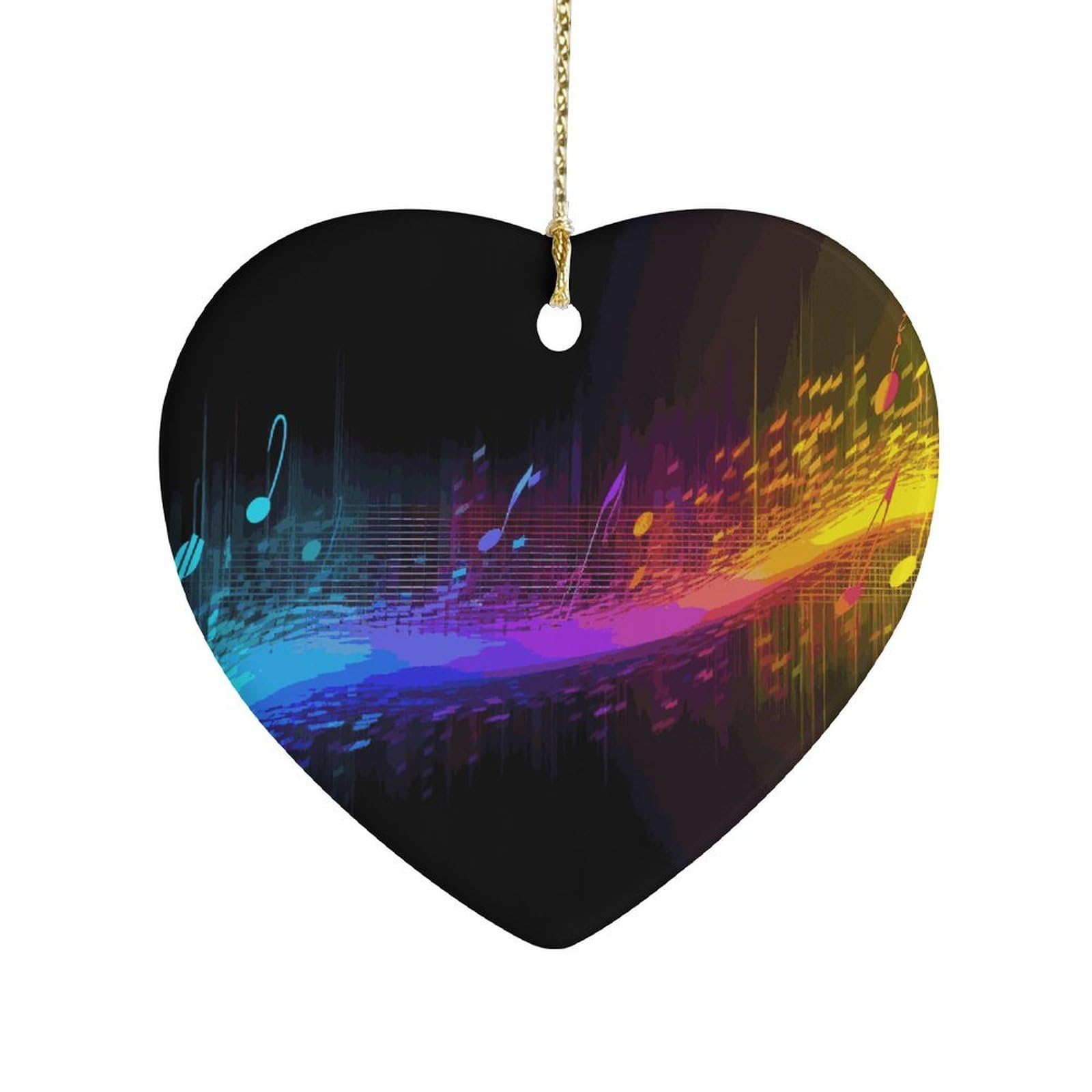 Fekiloot Style Music Spectrum Ceramic Ornament Home Decor Keepsake