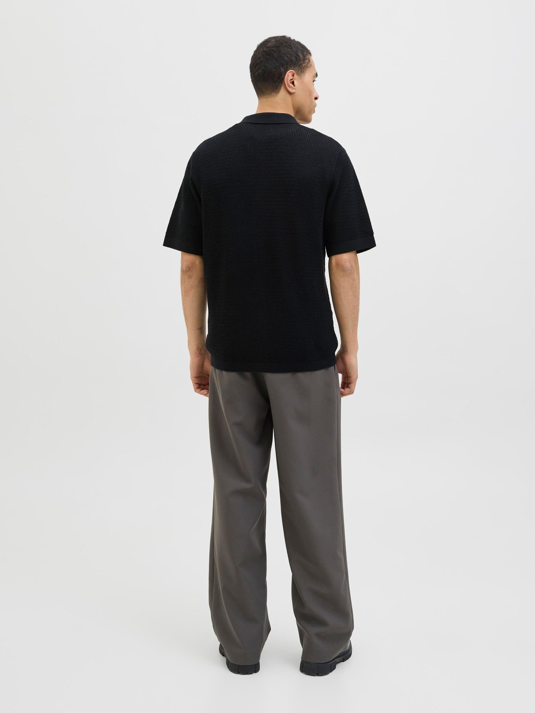JACK & JONES Jprblajones Knit Polo Ss męska koszulka polo, czarny, M