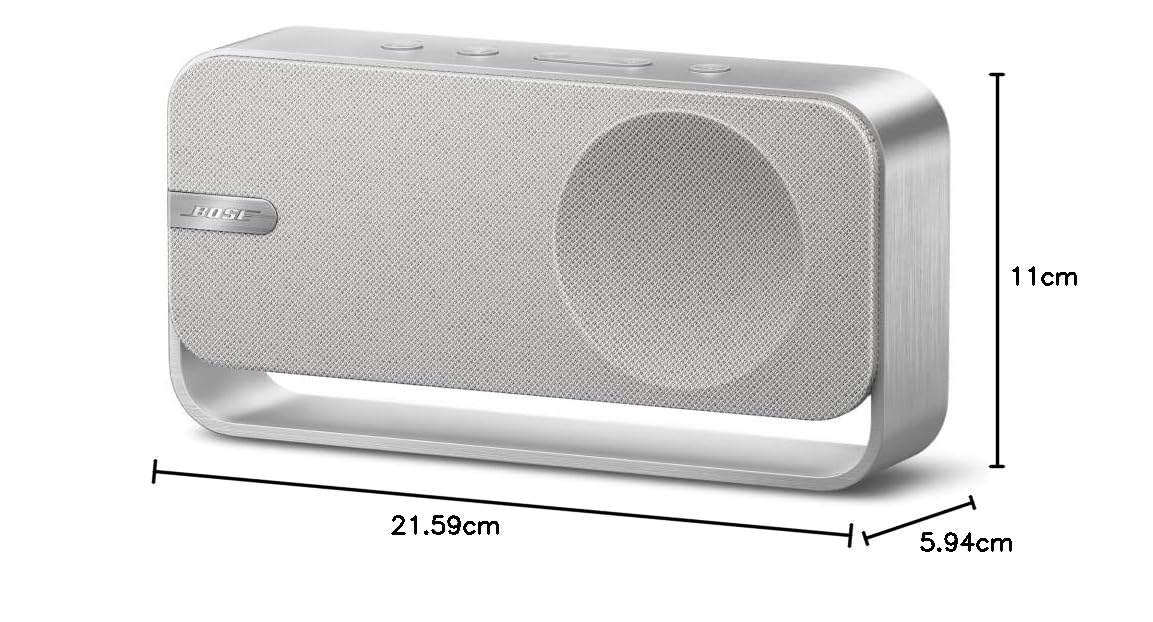 Bose SoundLink Home diffusore, diffusore da scaffale Bluetooth premium, portatile e wireless, fino a 9 ore di autonomia, argento chiaro