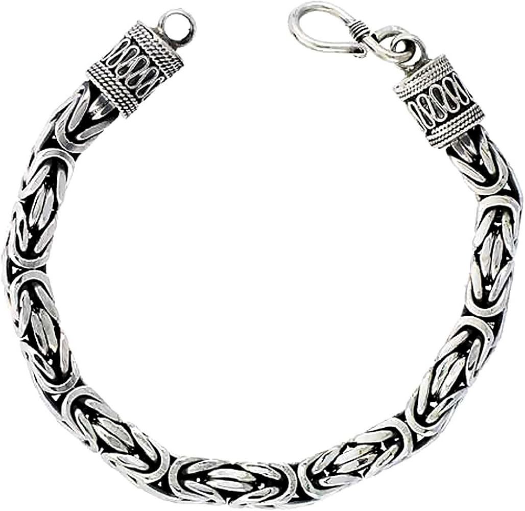 Amazon.co.jp: 7mm スターリングシルバー スクエア ビザンチン