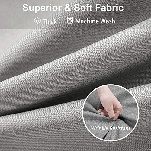 Shower Curtain for Bathroom with Metal Hooks Linen Fabric Shower Curtain Heavy Duty Bath Curtain for Wet Room Bathtub Shower Stall, Hotel Quality, Weighted Hem, Waterproof - 182 x 182cm (Grey) - Image 3