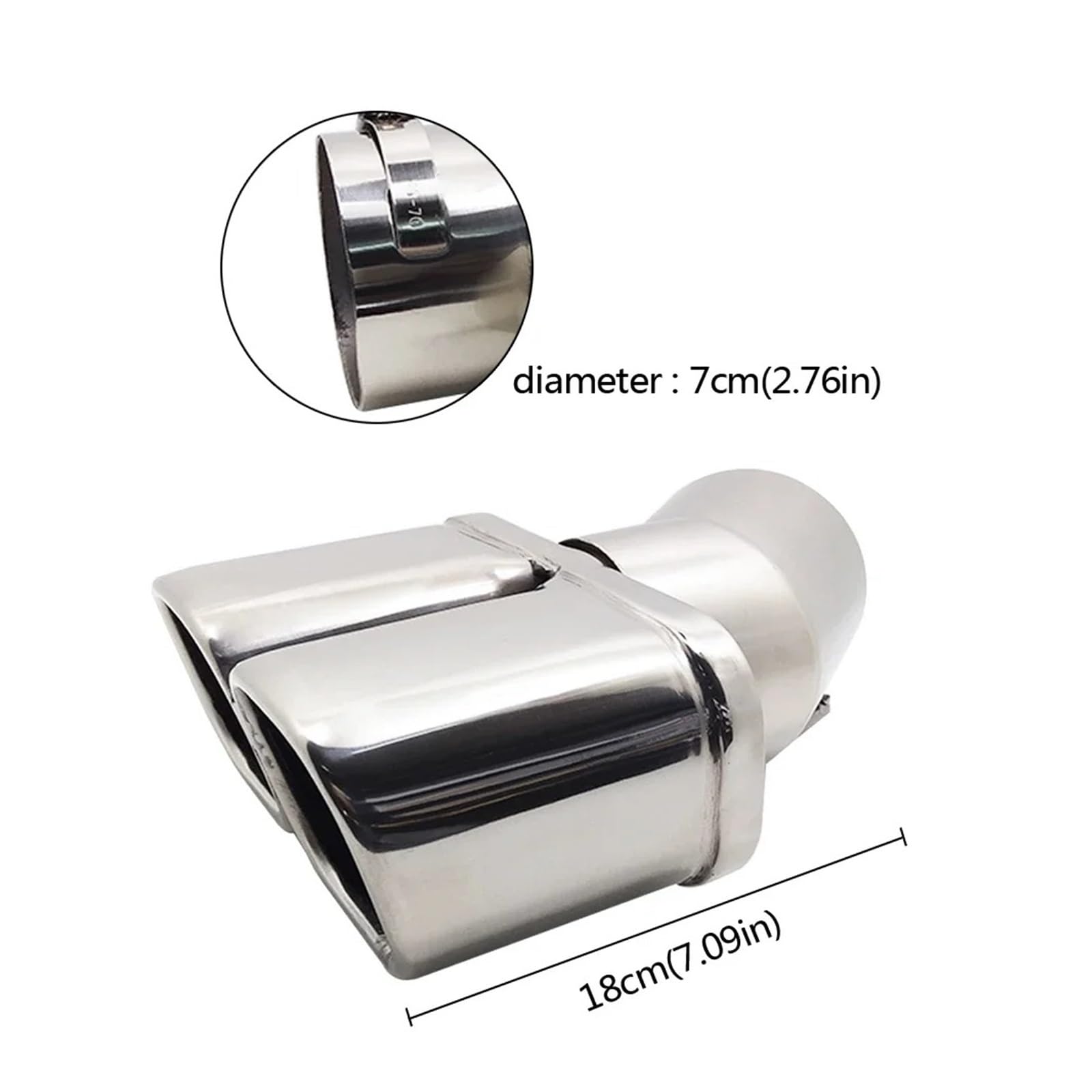 Pour Nissan Pour Qashqai 2006-2023 Embout Silencieux D'échappement En Acier Inoxydable Double Tuyau 1 À 2 Modifié Pour Voiture Tuyaux D'échappement(Silver)