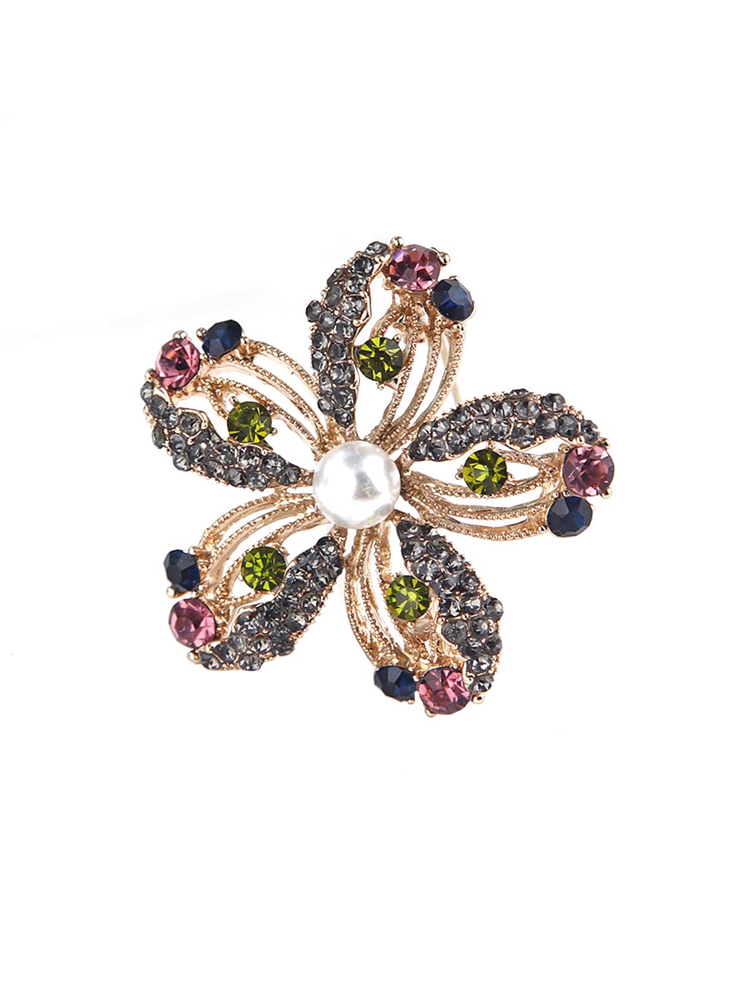 Yellow Chimes Brooch for Women Multicolor Crystal Floral Shaped Brooch Pin Fashionable Brooch for Girls and Women. (B0B1VGN46N) Amazon Price History, Amazon Price Tracker