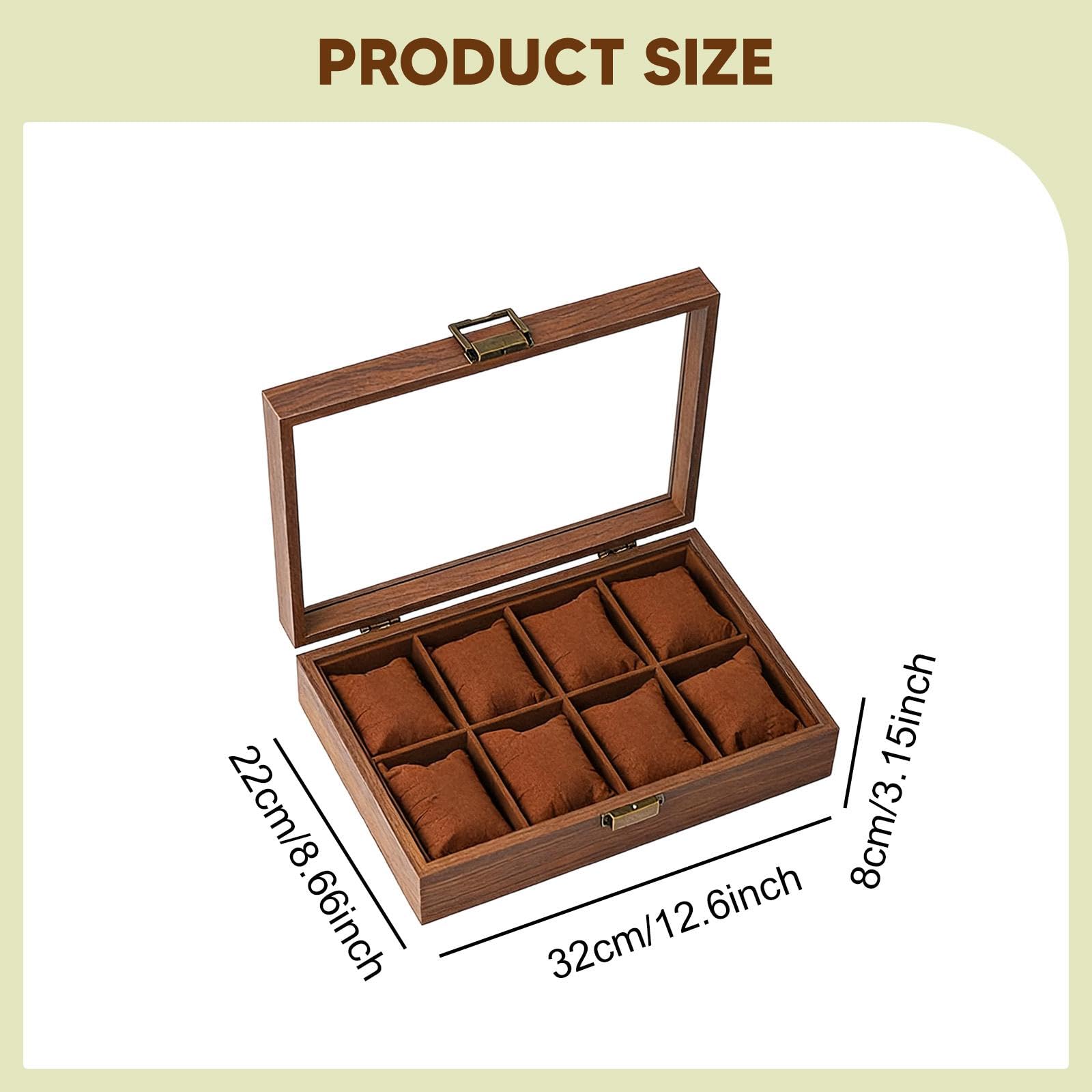 Caja de Relojes Estuche para Relojes Organizador de Relojes Porta Relojes con Material de Madera Sólida Y Segura Funcionalidad de Exposición