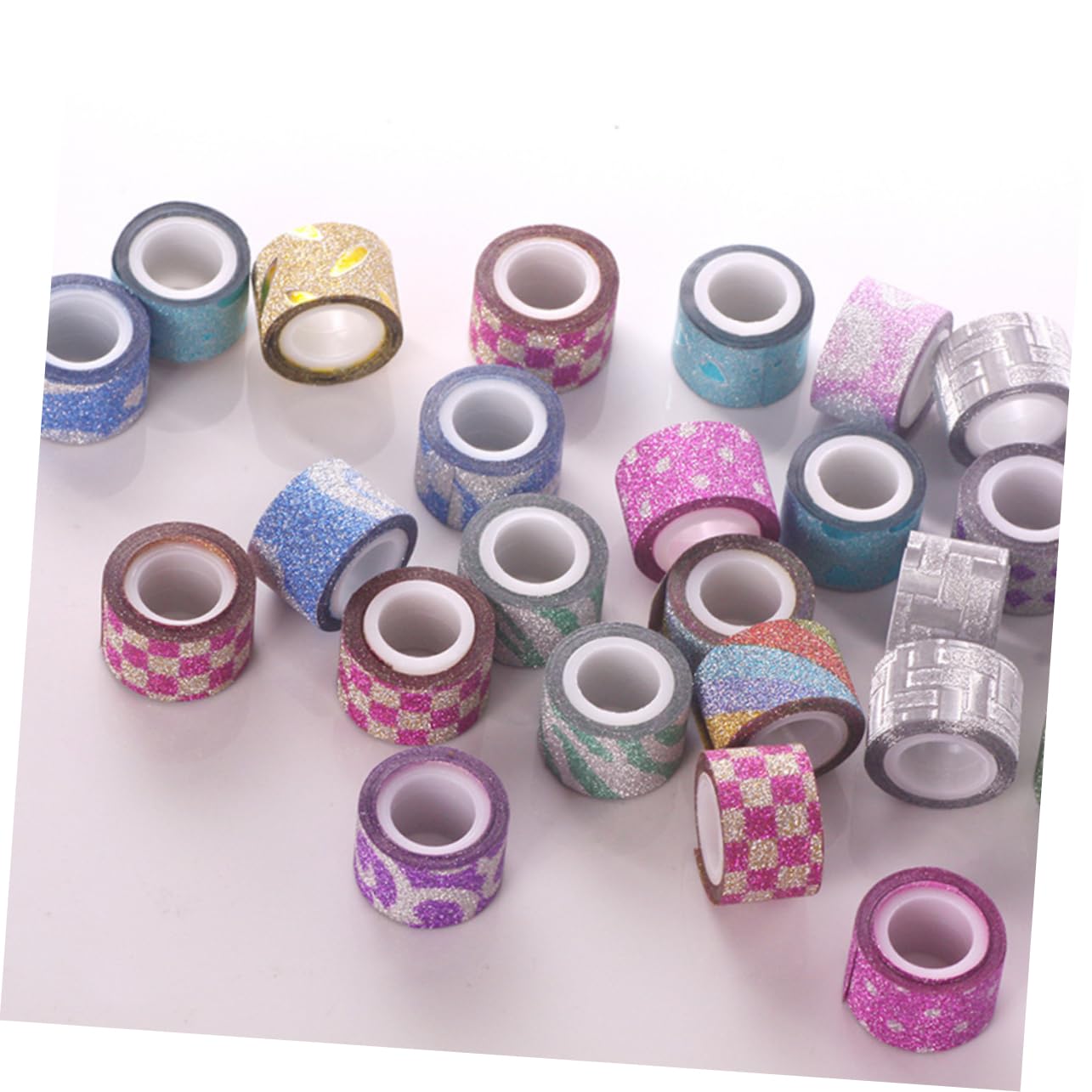 3 Set Di Adesivi Artigianali Per Scrapbooking Nastro Adesivo Decorativo Testurizzato Decorazioni in Carta Per Mascheratura Glitterata 90 Pezzi*3