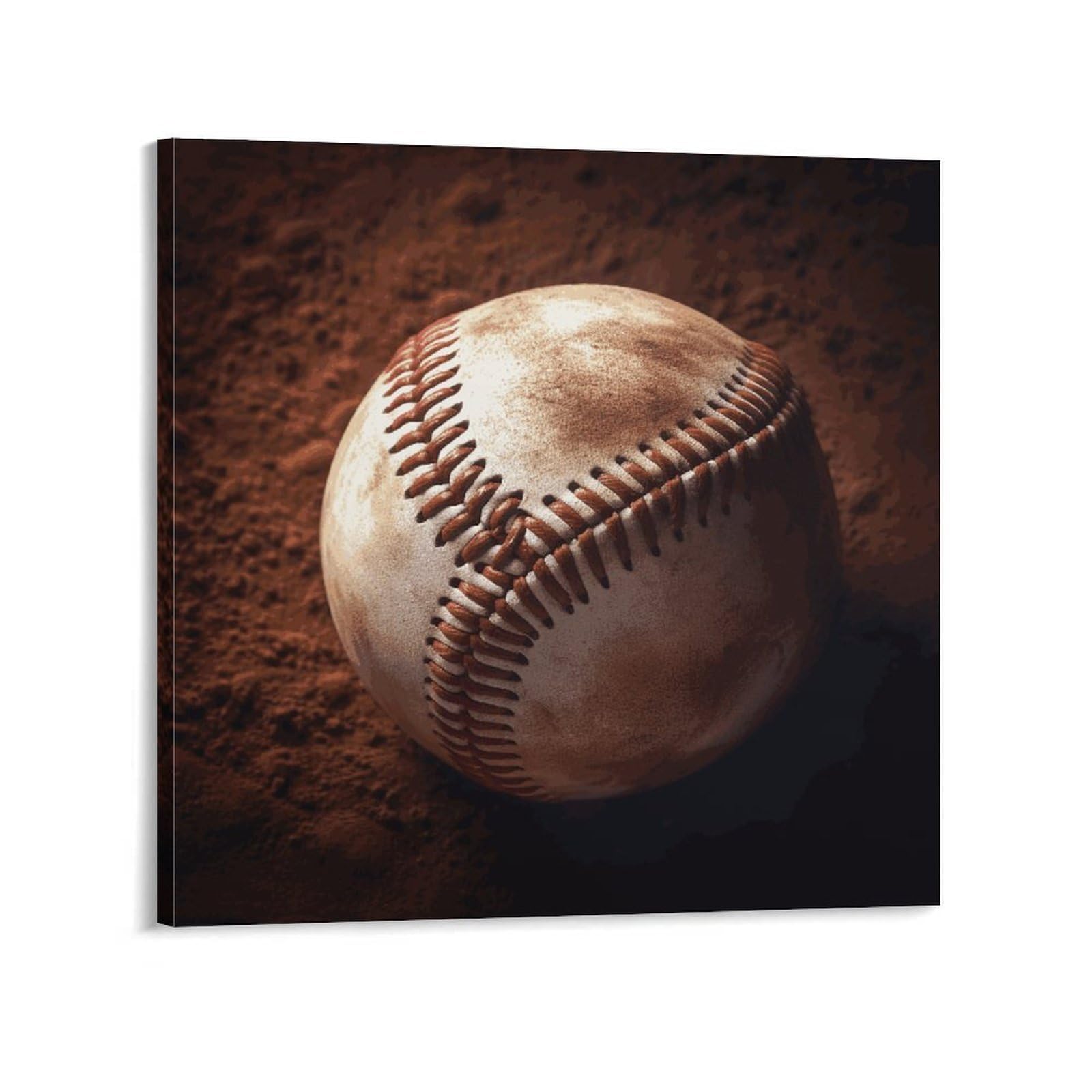 KLOPH Baseball Canvas Wall Art for Living Room 10x10inch Modern Artwork Painting for Bathroom Hanging Canvas Prints Aesthetic Wallart for Bedroom Kitchen Office Wall Decor