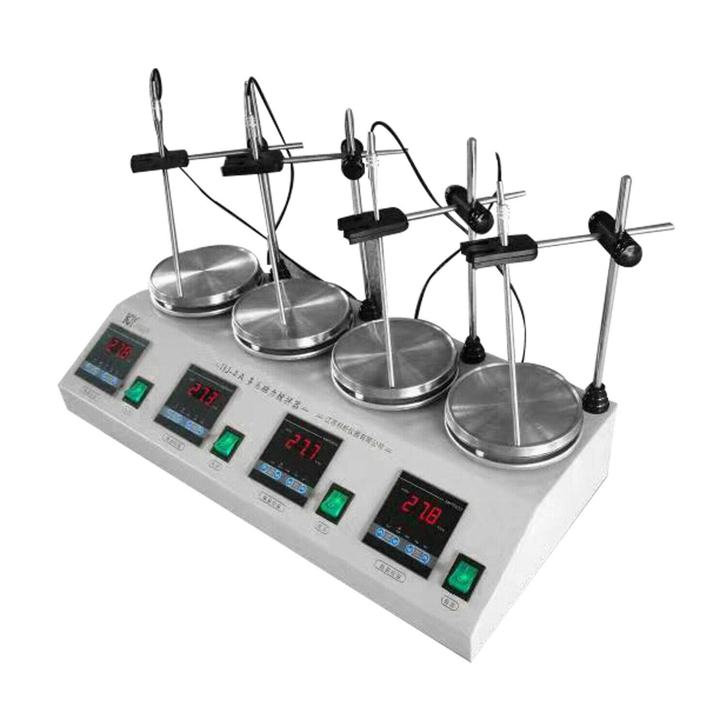 Agitador Magnético Magnetic Stirrer con Placa Caliente Mezclador de Laboratorio con Control de Temporizador para Científica, Industria, Agricultura y Medicina (4 Mezclador)