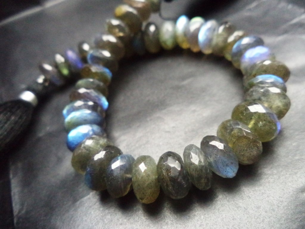 AAA Quality Labradorite Faceted RONDELLE Loose Gemstone Beads 8" INCH Strand