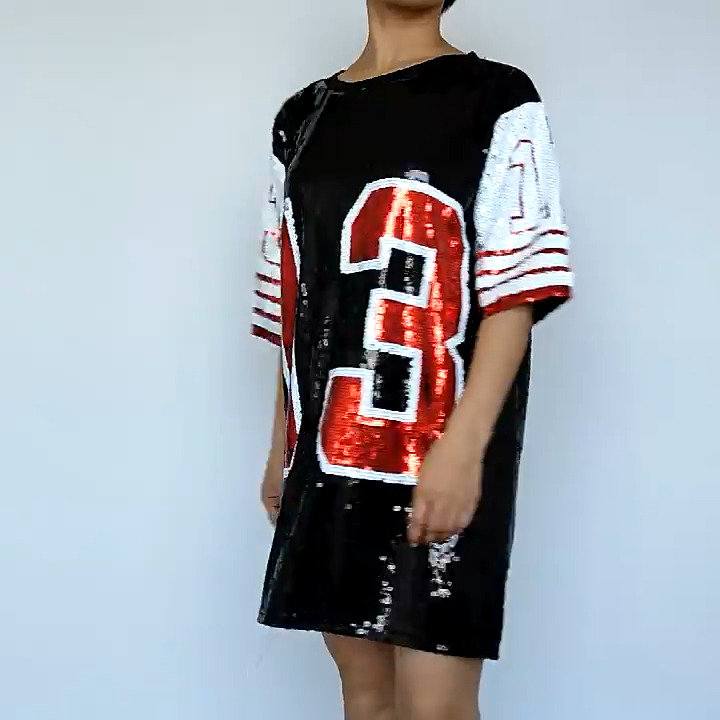 Number 13 Sequin Football Jersey Shirt Dresses for Holiday Party with  Sleeve Black : Clothing, Shoes & Jewelry - Amazon.com
