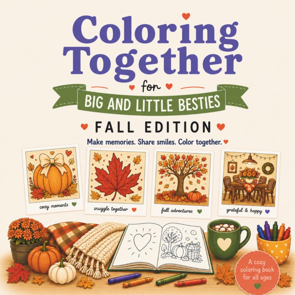 Coloring Together for Big and Little Besties Fall Edition