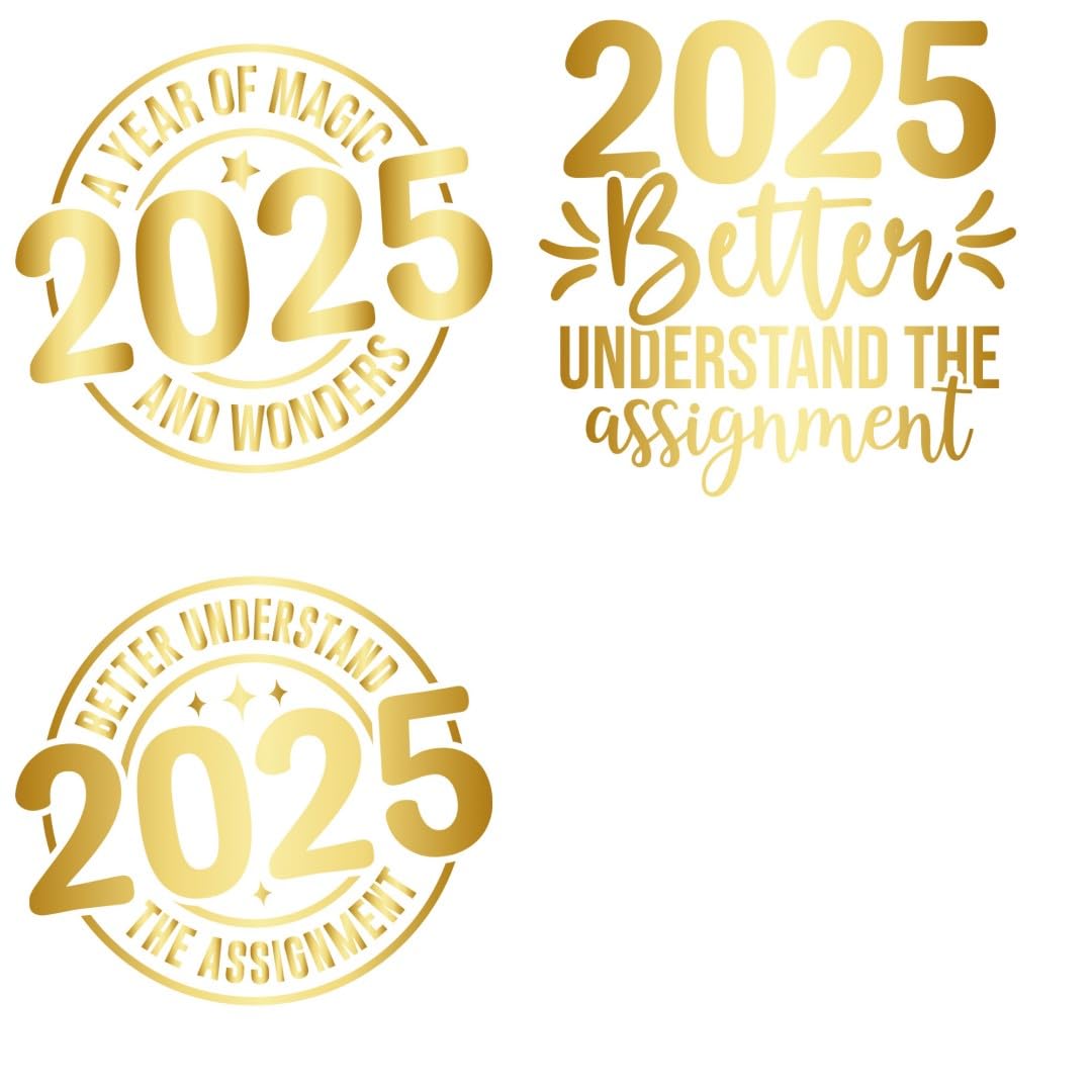 Happy New Year 2025 Iron Transfer Patch Heat Transfer Sticker Vinyl Design Iron Applique T-Shirt Clothing DIY Craft Applique Clothing Decoration