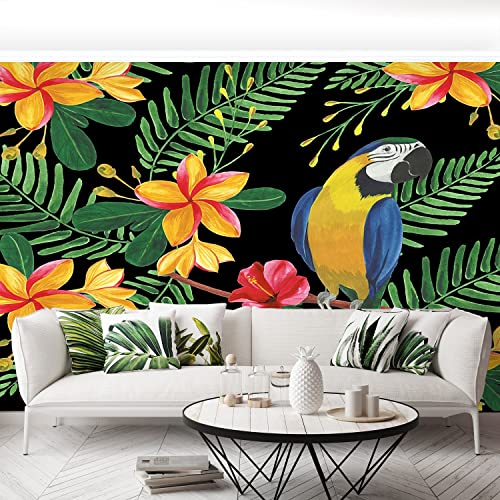 Papier peint fleurs ara décor moderne haut de gamme pour aménagement intérieur chic