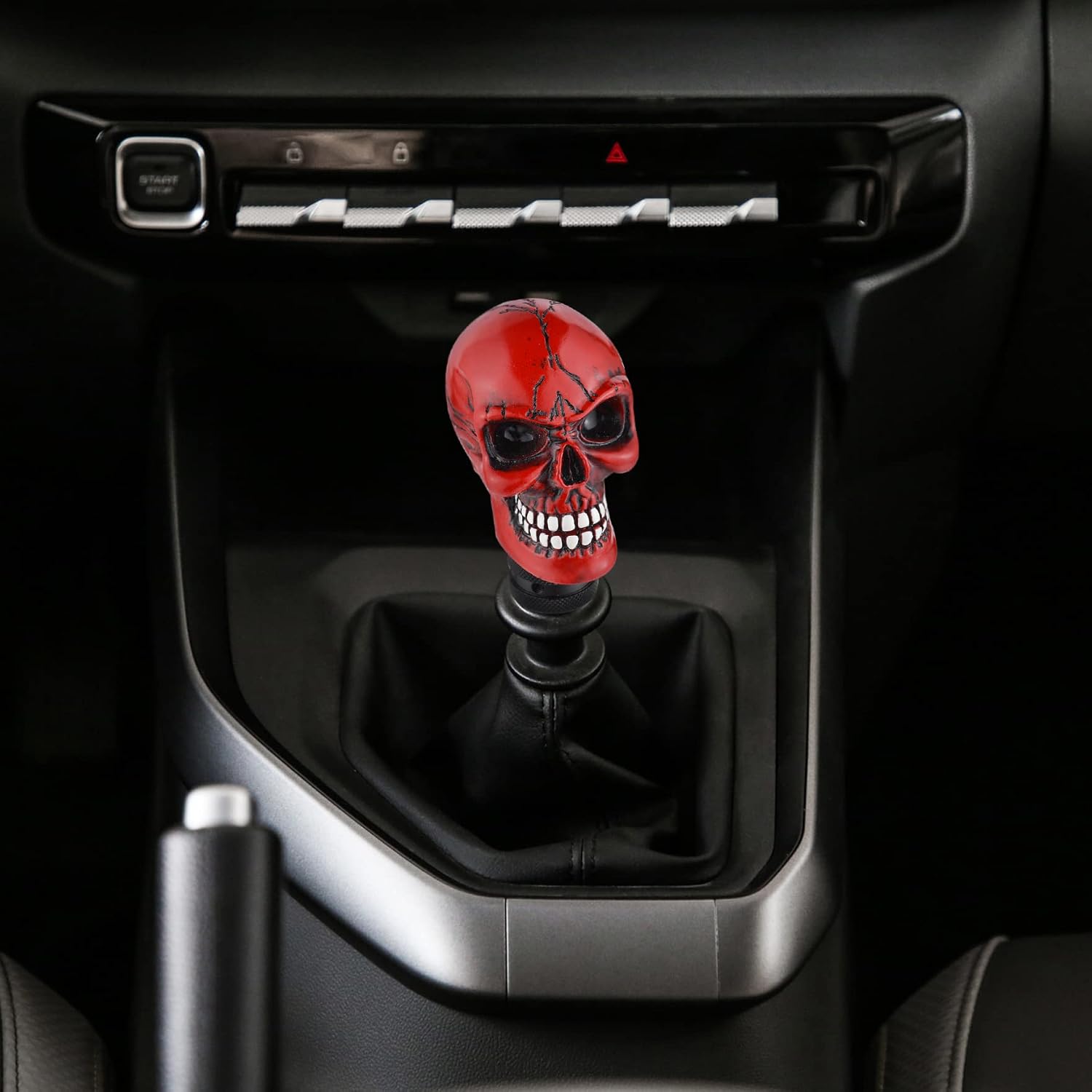 Skull Shifter Knobs Devil Shift Knob Gear Stick Lever Grip Handle fit Most Manual Automatic Trucks SUV Cars, Red