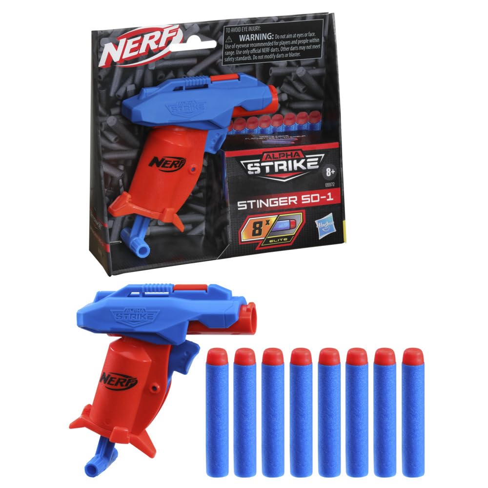 Nerf Alpha Strike Stinger SD-1 Blaster, Single-Fire, Pull-Back Priming Handle 8 Official Elite Darts Easy Load-Prime-Fire, Multicolor (B09JYG3NQ1) Amazon Price History, Amazon Price Tracker