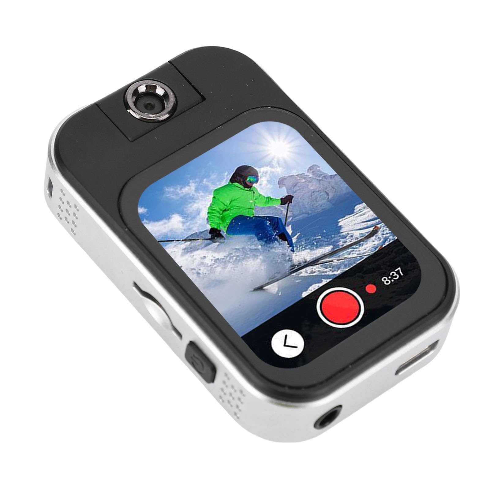 Dpofirs Lettore MP3 Bluetooth con Clip, Lettore Musicale Portatile con Touch Screen HD, Fotocamera 720P Integrata, Registratore Vocale con Auricolari per Corsa in Bicicletta