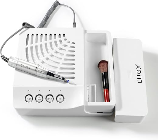 L'UGX Professional Nail Tools Set 2 in 1, 60W Nail Dust Collector Machine 36000 RPM Electric Nail Drill