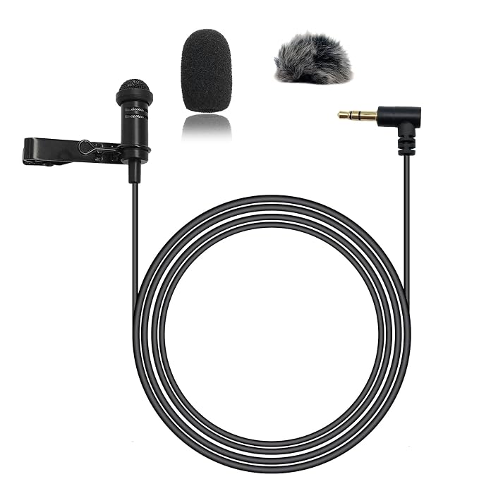 Lavalier Lapel Microphone Omidirectional Condenser Microphone for DJI Mic 2,Mic for Rode Wireless GO 2 / II Transmitters(Standard 3.5mm TRS Plug for DJI and for Rode)