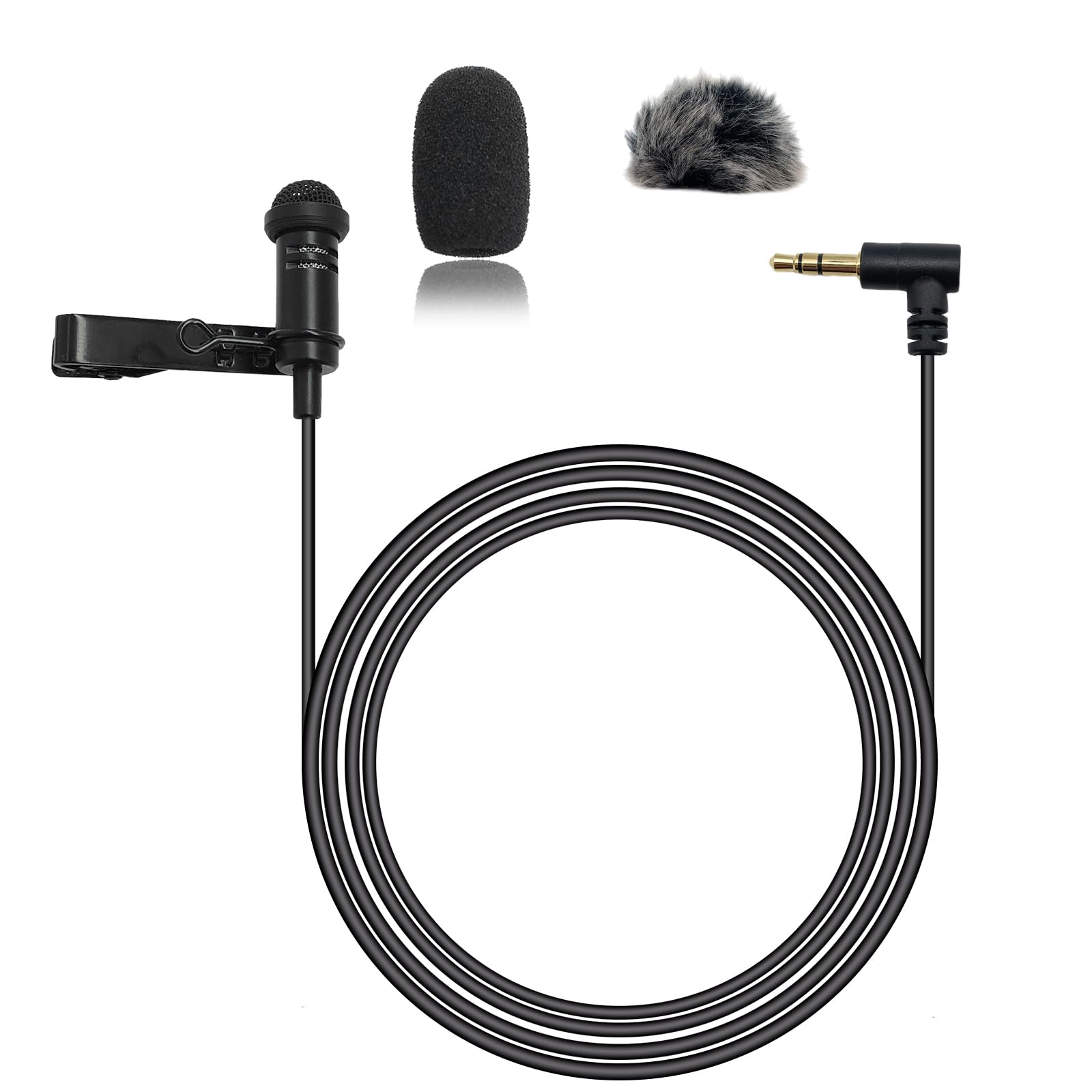 NewTH Lavalier Lapel Microphone Omidirectional Condenser Microphone for DJI Mic 2,Mic for Rode Wireless GO 2 / II Transmitters(Standard 3.5mm TRS Plug