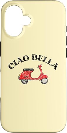 Ciao Bella Cute Italian Hello Goodbye Red Scooter Case for iPhone 16