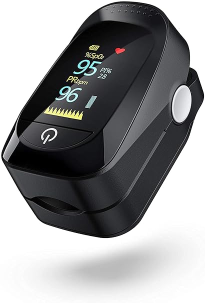 WellNEX Fingertip Heart Rate Monitor and Levels Upgrade Measuring SP-O2 Saturation King Finger PR Monitor Heart Rate Monitor OLED Digital Display Automatic Shut-Down