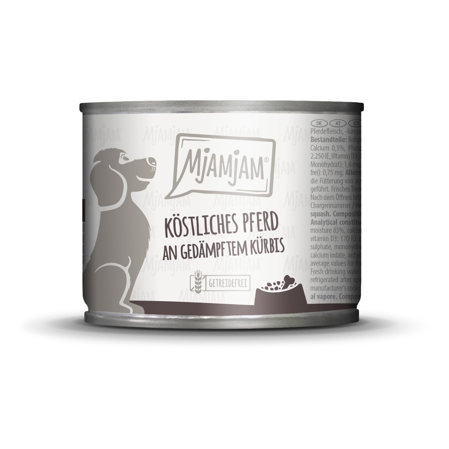 MjAMjAM - Premium Nassfutter für Hunde - köstliches Pferd an gedämpften Kürbis, 1er Pack (1 x 200g), getreidefrei mit extra viel Fleisch