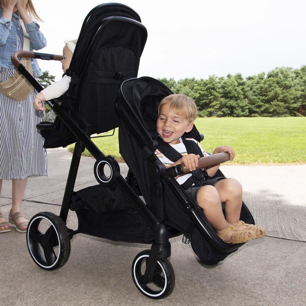 Baninni Poussette Double 4-en-1 avec Siège d’Auto Luiz Noir