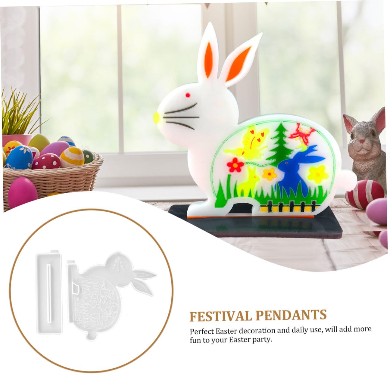 Cabilock Stampo in Silicone per Decorazioni Pasquali Fai da Te, Facile da Staccare e Antiaderente, per Ornamenti da Tavolo e Festa di Pasqua