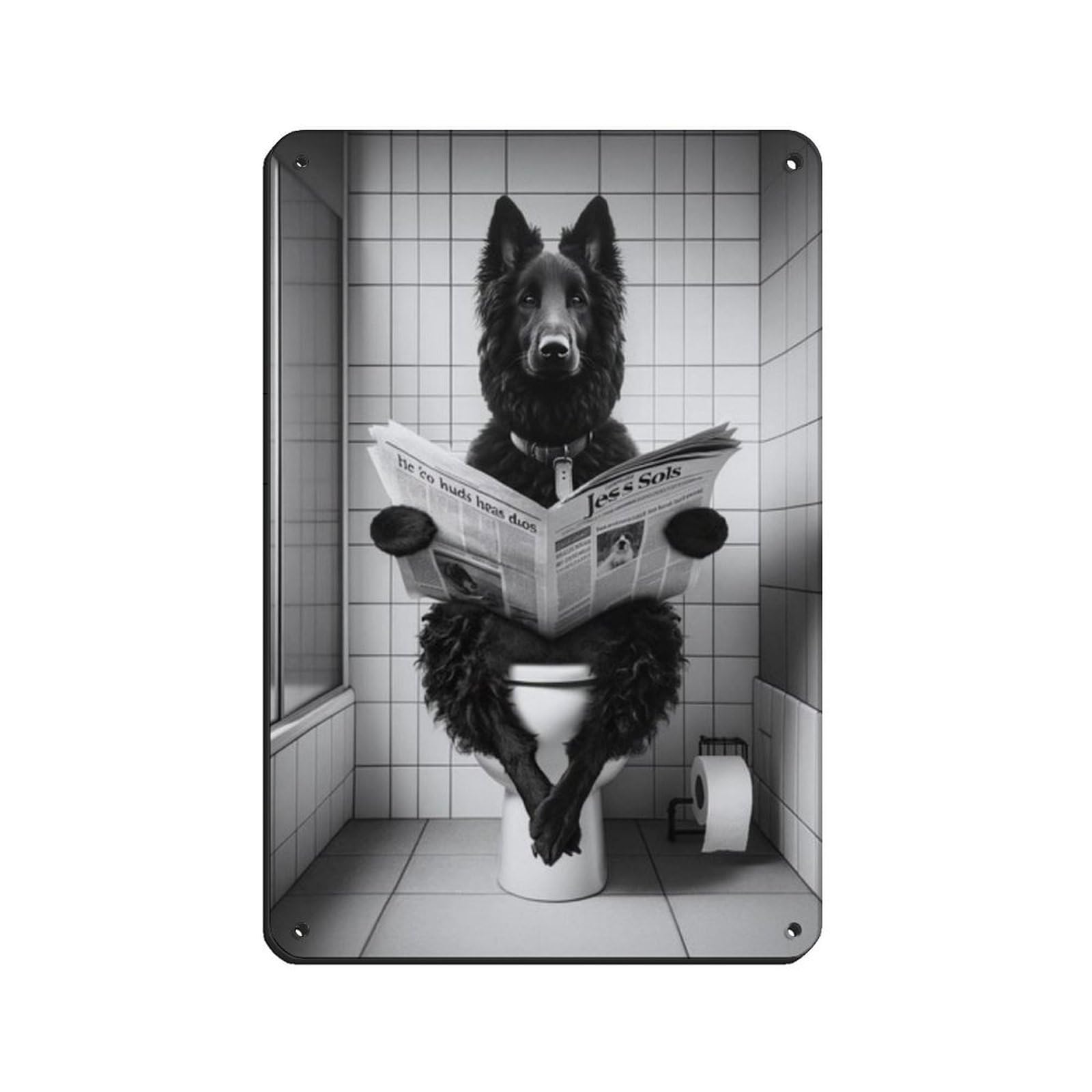 Croatian Sheepdog, Funny Bathroom Decor Tin Sign Vintage Metal Pub Club Cafe Bar Home Wall Art Decoration Poster Retro 8x12inch(20x30cm)