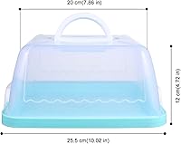 Vista 6 de Contenedor cuadrado azul para almacenamiento de tartas, caja de macarrones con asa, bandeja de viaje portátil para panaderos, chefs y caterers