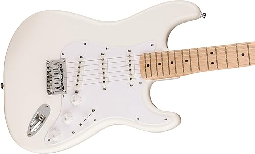 Vista 140 de Fender Squier Sonic Stratocaster HSS - Paquete negro con amplificador, sintonizador, correa, cable, púas y DVD de guitarra Austin Bazaar