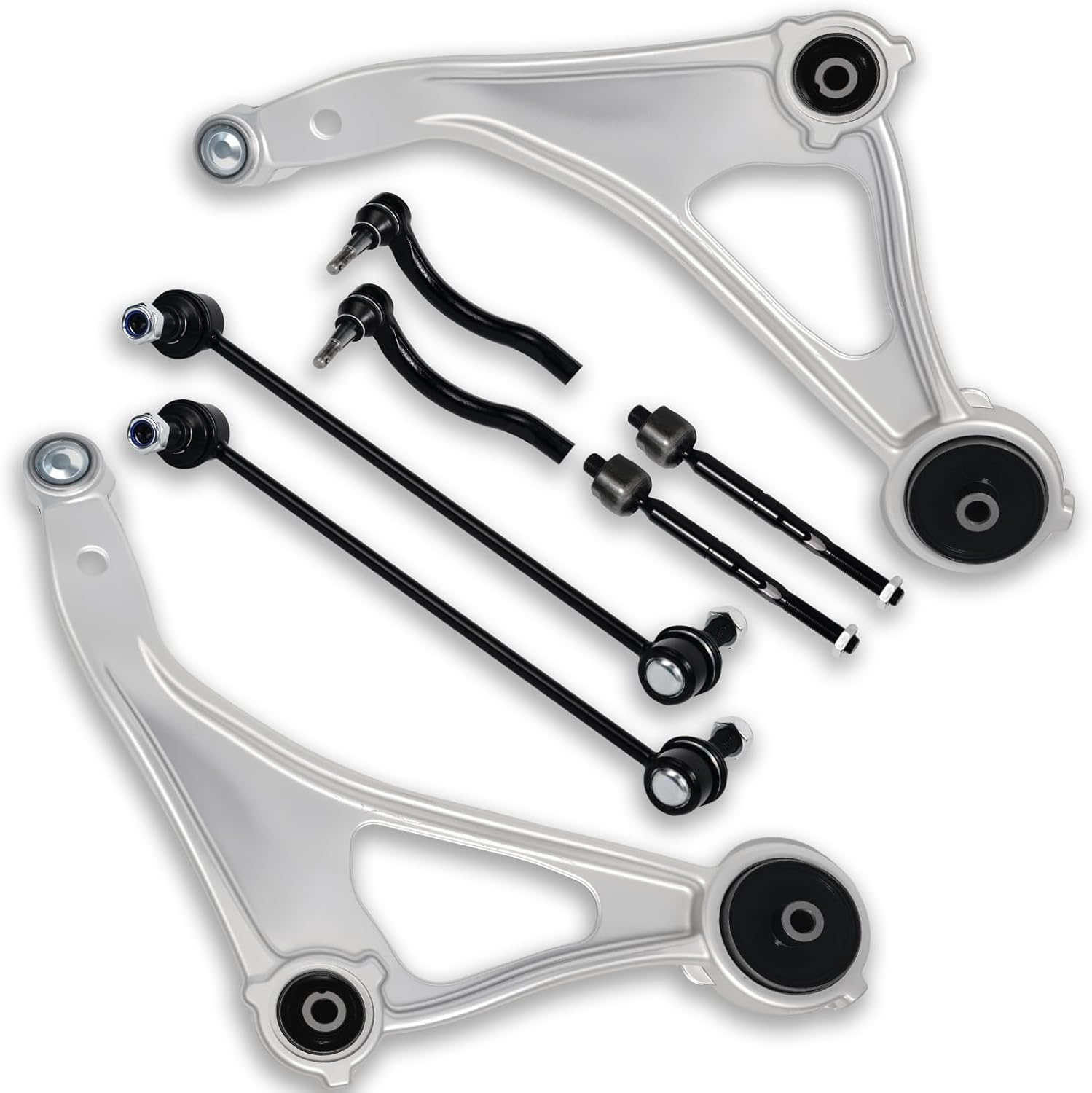 8PCS Front Left Right Lower Control Arm Sway Bar End Link Tie Rod for Nissan 2015 2016 2017 2018 Altima, 16-19 2020 2021 2023 Maxima, K622838 K622839 K750094 K750095 ES801196 ES801197 EV801066 8Pcs front control arm suspension kit