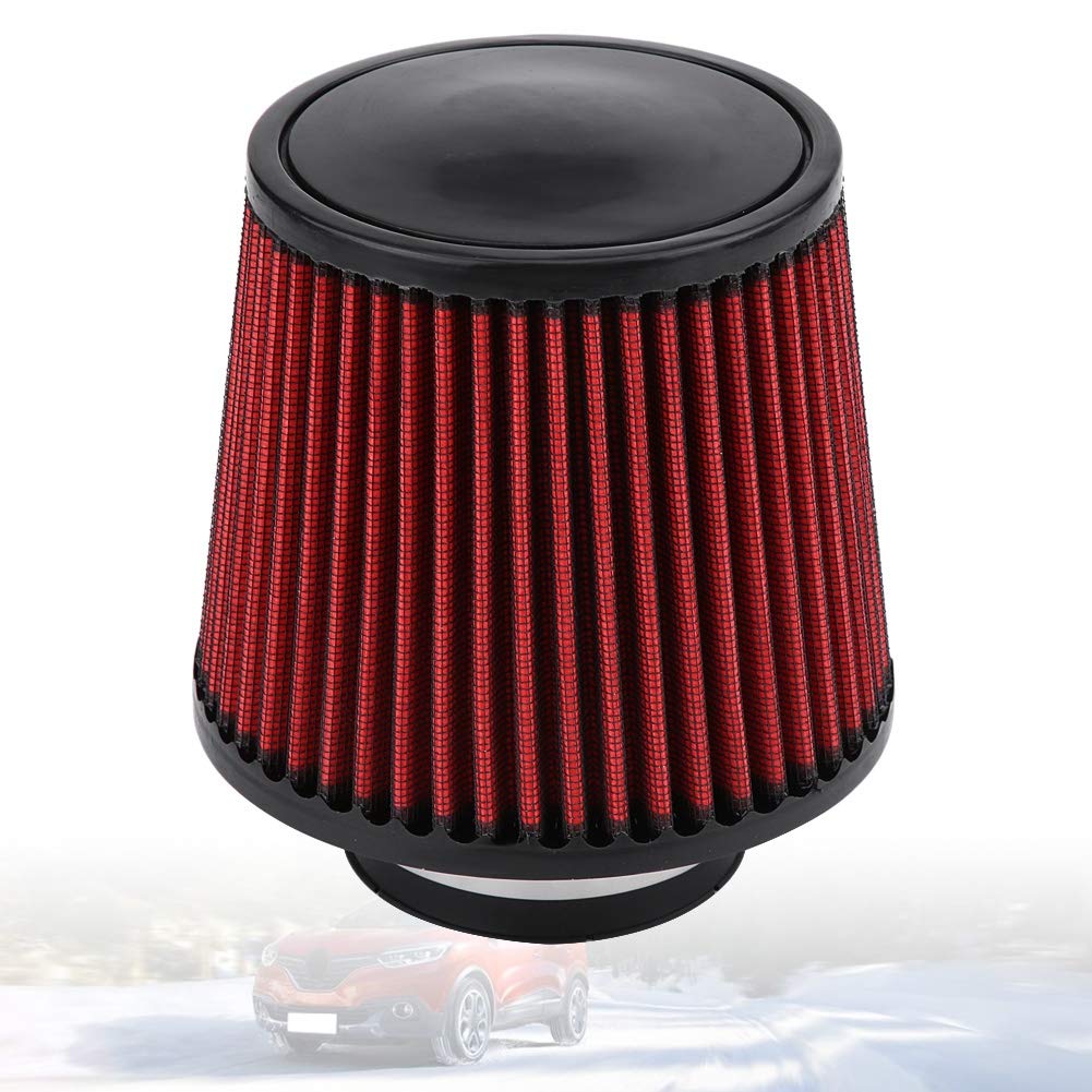 Ymiko Filtre à Air, universel de voiture prise d'air d'admission à haut débit filtre à air à cône rond nettoyant filtre à Air de moteur à pince(76mm)