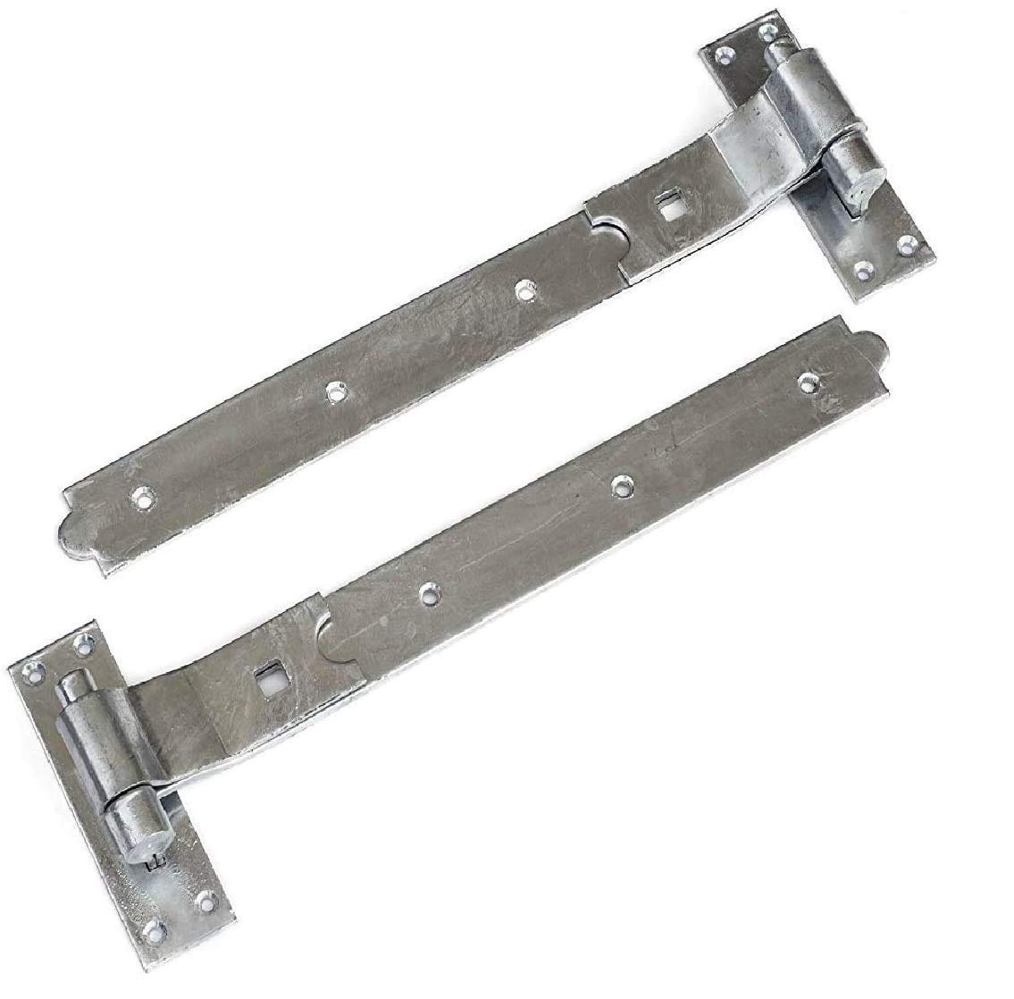 Door Handles Gate Hinges Cranked 400Mm 16" 2 Galvenised Heavy Duty Hook And Band Hinges