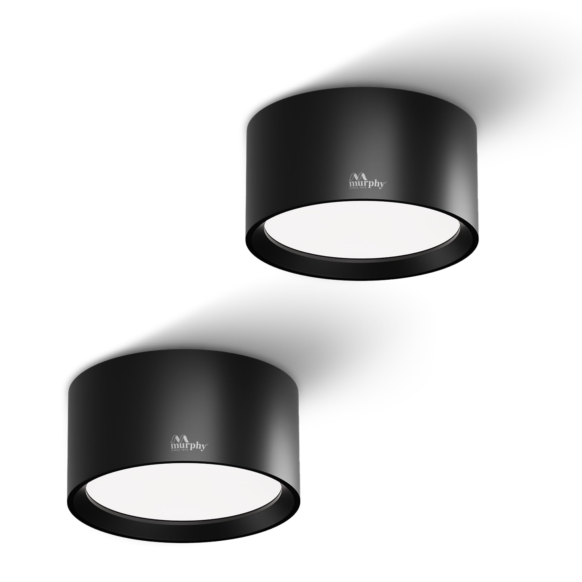 Murphy 3W LED Disc Surface Light Black Finish | Warm White 3000K | Up to 300 Lumens | Aluminium Body | BIS Approved | 2 Year Warranty | Pack of 2