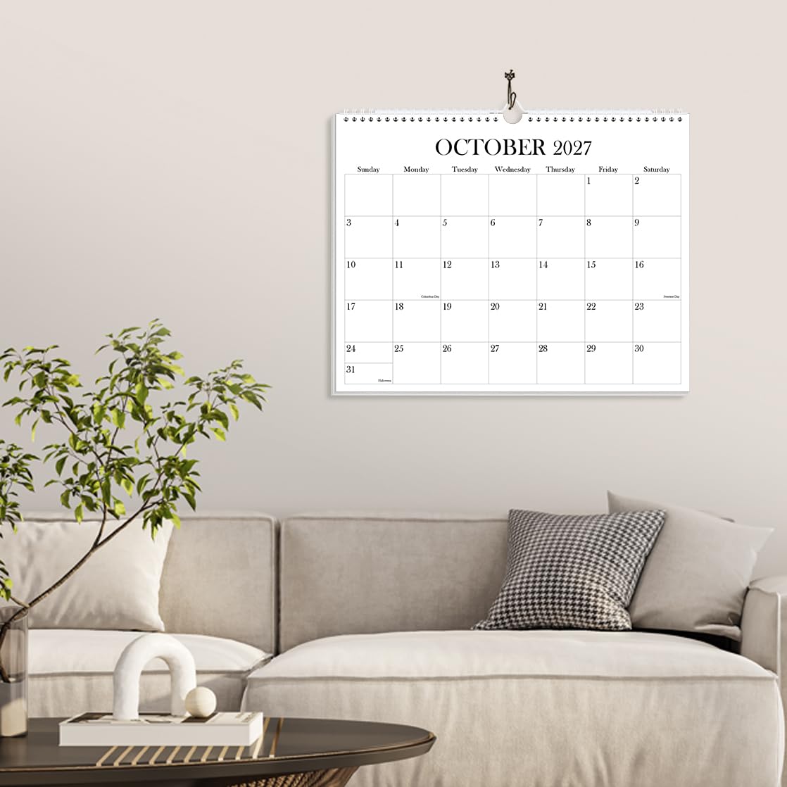Kalender 2025-2026 - Wandkalender von November 2025 bis Juni 2027, 2026 Wandbehang Kalender Planer mit dickem Papier, 30,5 x 36,8 cm, Schwarz