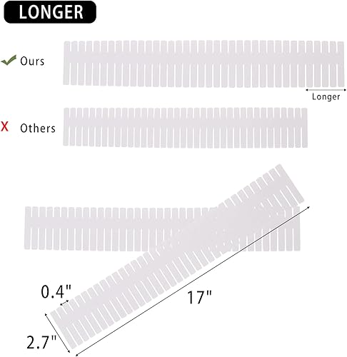 Miniatura 2 de Ohlove 20 separadores organizadores de cajones de 17 x 2.8 pulgadas, organizador de almacenamiento ajustable para calcetines, ropa interior,