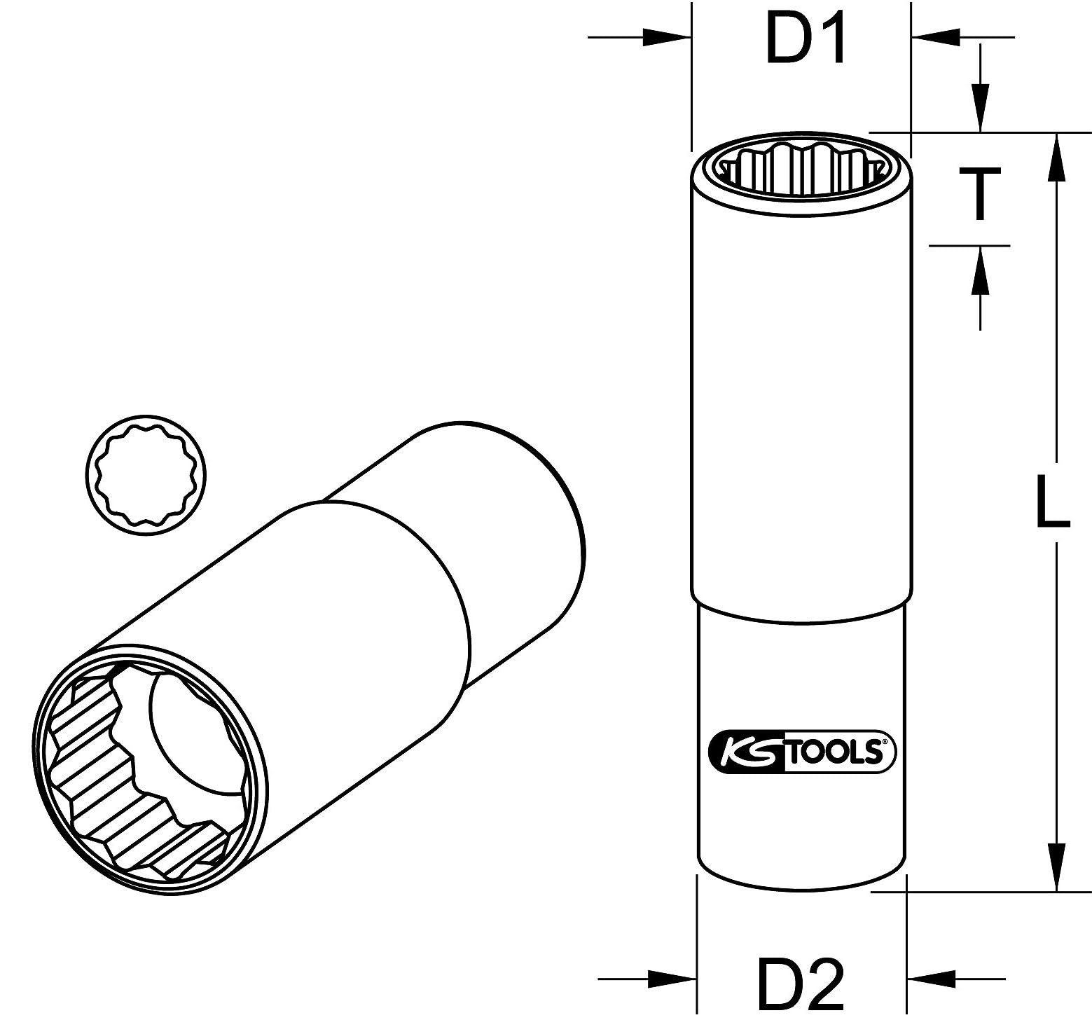 KS Tools 917.3990 13/16-inch 3/8-inch Bi Deep Hex Socket - Image 2