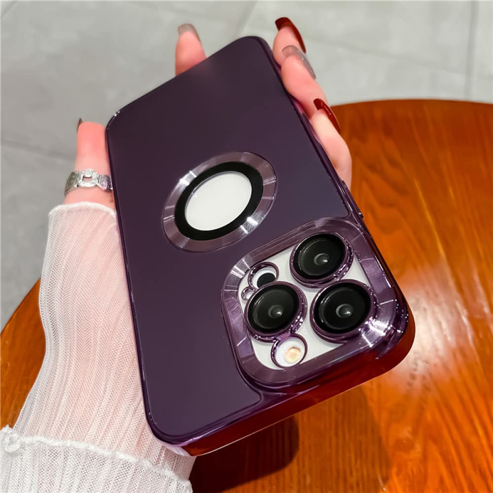 Coque acrylique de luxe pour iPhone 14 Pro Max avec placage violet - 6