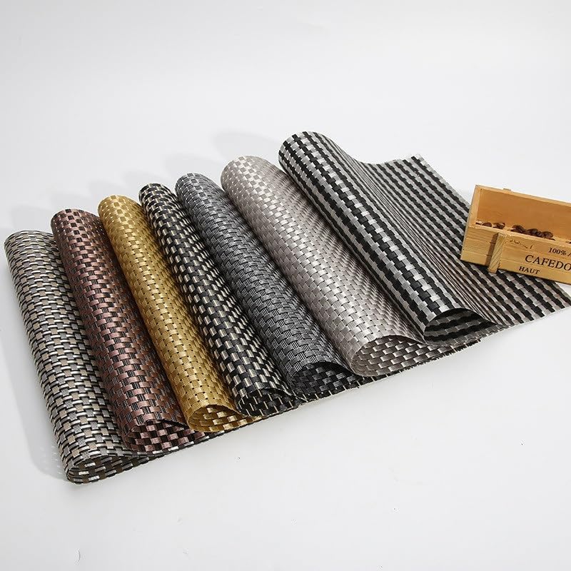 Woven Placemats Western Thermal Insulation Non-Slip Table Mats Plate Home Decoration(D)