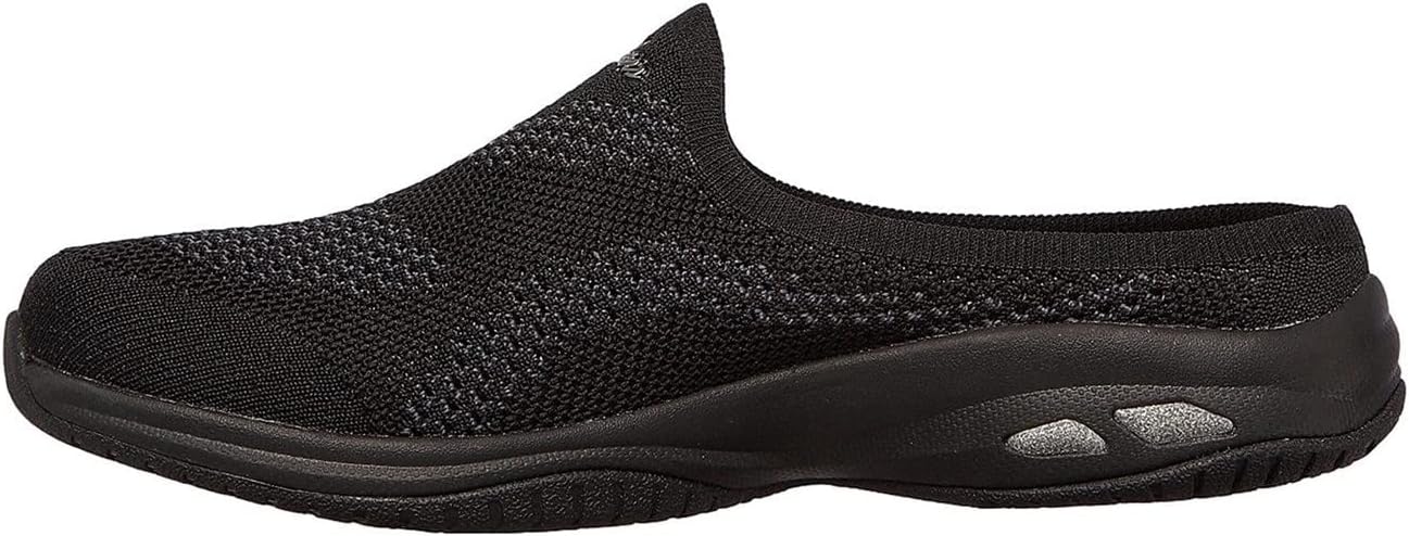 Skechers womens Commute Time - in Knit to Win Clog, Black/Black, 9 US