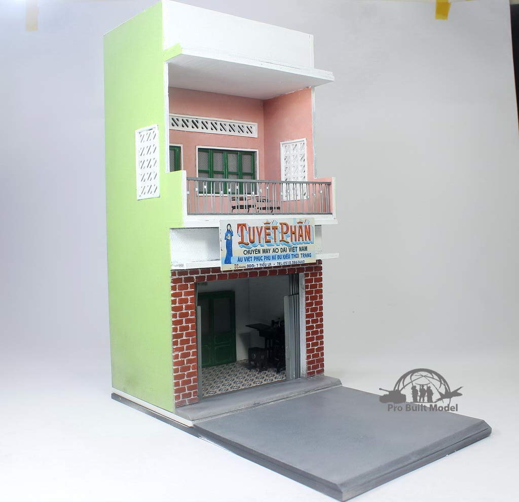 Saigon House Model for Building Vietnam war Diorama Base 1:35 (Built and Painted)