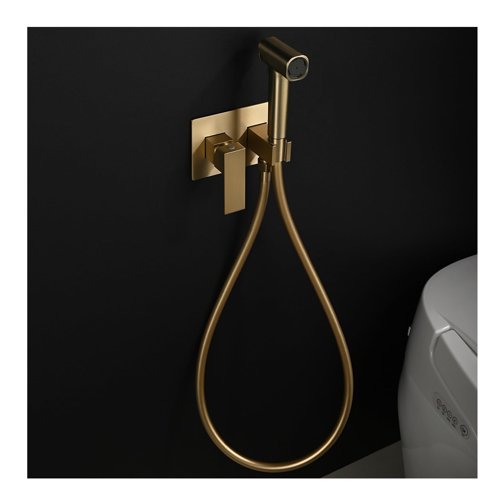 Kit de rociador de bidé cromado con grifo WC y soporte de pared