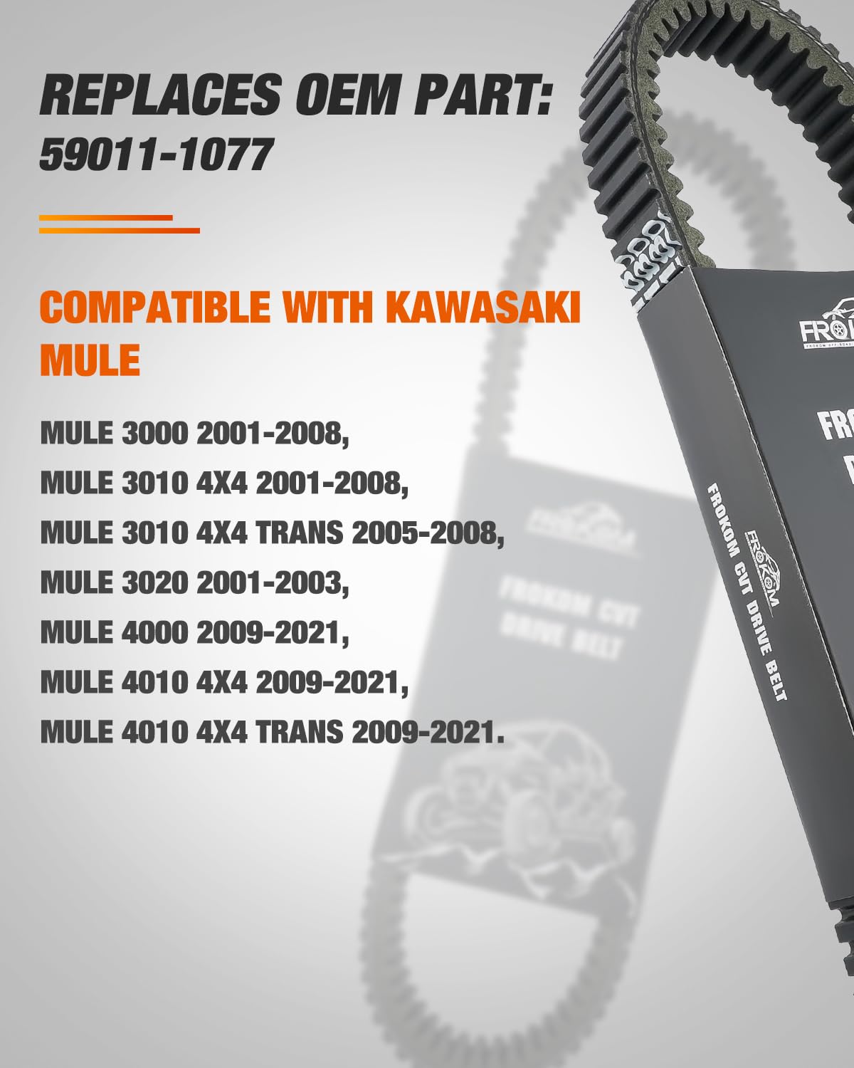 Amazon.com: Frokom Drive Belt Fit for Kawasaki Mule 3000, 3010