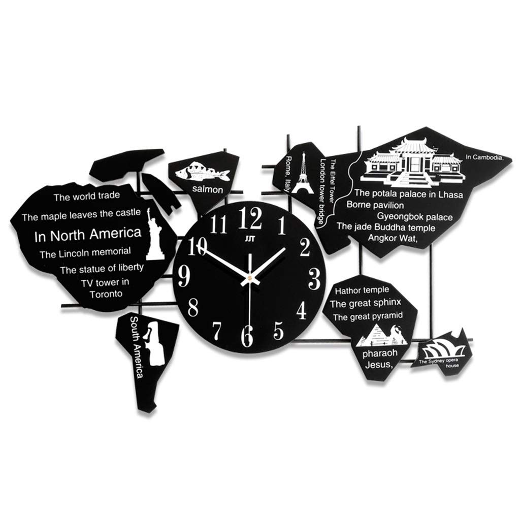 Horloge carte du monde en bois pour sublimer le mur de votre salon