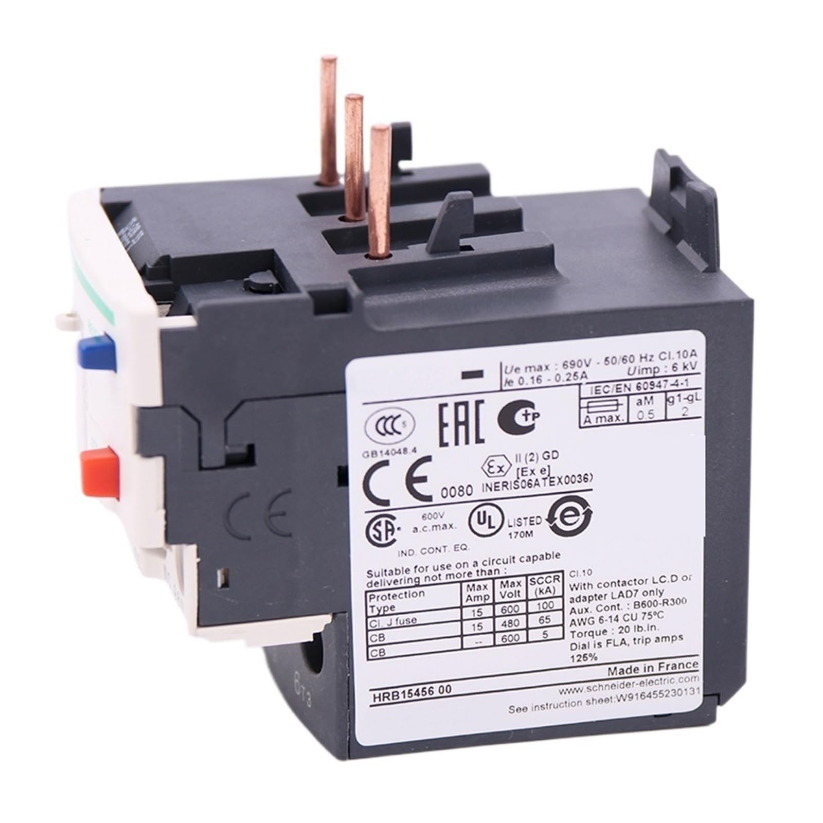 BALYDLUL LRD02 0.16-0.25A 1NO+1NC LR-D02 Screw clamp Differential overload relay